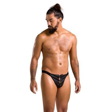 Мужские слипы на шнуровке Passion 044 SLIP BEN XXL/XXXL Black, экокожа, люверсы SO7605 фото
