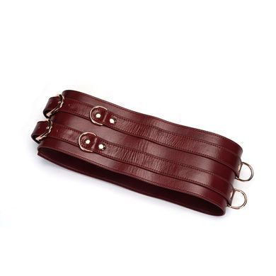 Шкіряний пояс для бондажу Liebe Seele Wine Red Waist Cuff, M Size SO9461 фото