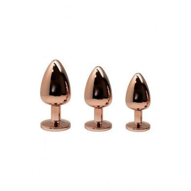 Металлическая анальная пробка Wooomy Tralalo Rose Gold Metal Plug Magenta S диаметр 2,8см, длина 7см SO7429 фото