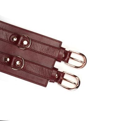 Шкіряний пояс для бондажу Liebe Seele Wine Red Waist Cuff, M Size SO9461 фото