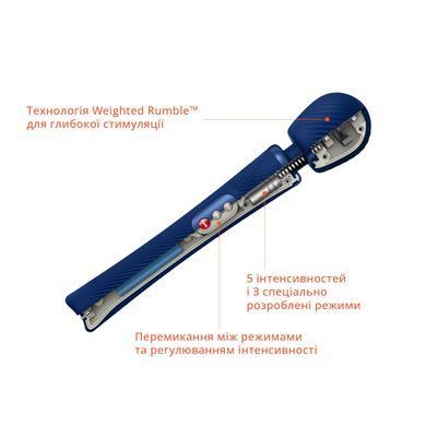 Вібромасажер Fun Factory VIM Vibrating Wand midnight blue, суперпотужний та легкий, до 6 годин роботи SX0920 фото
