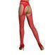 Эротические колготки-бодистокинг Passion ECO S002 red, с доступом, геометрическое плетение SO7088 фото 2