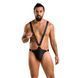 Мужское боди с люверсами Passion 028 HARRY L/XL Black, экокожа, на лямках SO7555 фото 3
