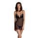 Сорочка Passion DELIENA CHEMISE S/M black, стрінги із заниженою талією SO8419 фото 1