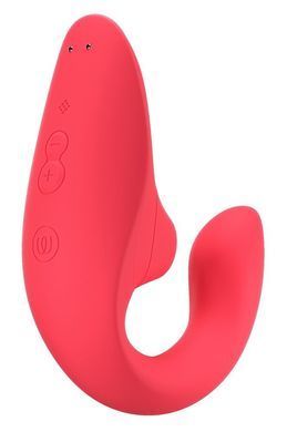 Вагінально-кліторальний стимулятор Womanizer Blend Vibrant Rose, вібрація + вакуум, 2 мотори SX2141 фото