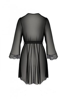 Пеньюар Passion AMBERLY PEIGNOIR black, XXL/XXXL, пояс у комплекті SX0463 фото