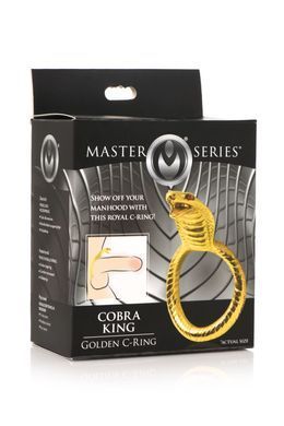 Эрекционное кольцо с головой кобры Master Series: Cobra King Golden Cock Ring SO8799 фото