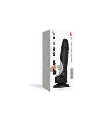 Реалистичный фаллоимитатор Strap-On-Me Sliding Skin Realistic Dildo Black M, эффект подвижной кожи SO6256 фото