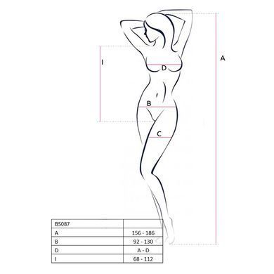 Бодістокінг у велику сітку Passion BS087 white, відкрита спина, халтер, з доступом SO6381 фото