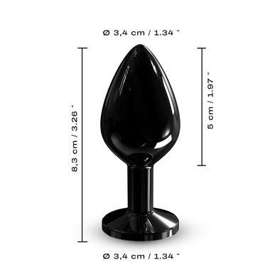 Металлическая анальная пробка с кристаллом Dorcel Diamond Plug Black M SO7809 фото