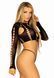 Комплект бесшовного белья Leg Avenue Long sleeve crop top & string Black, One Size, топ, стринги SO9098 фото 4