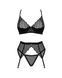 Комплект Obsessive Chemeris 3-pcs set M/L, стринги, пояс для чулок, бюстгальтер SO9768 фото 3