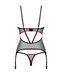 Корсет Obsessive Novenes corset & thong, M/L, прозрачный, открытая спина, стринги в комплекте SX0614 фото 5