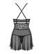 (SALE) Еротичний мереживний комплект із сіточкою Obsessive 838-BAB-1babydoll & thong black S/M, чорний, пен SO7181 фото 7