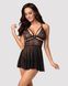 (SALE) Еротичний мереживний комплект із сіточкою Obsessive 838-BAB-1babydoll & thong black S/M, чорний, пен SO7181 фото 1