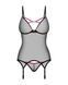 Корсет Obsessive Novenes corset & thong, M/L, прозрачный, открытая спина, стринги в комплекте SX0614 фото 4
