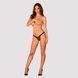 (SALE) Мереживні трусики із заниженою талією Obsessive Estiqua panties XS/S, black SO7705 фото 3