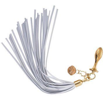 Металлическая анальная пробка Хвост пони LOCKINK SEVANDA White Pony-Tail Anal Pear-shape Plug SX0869 фото