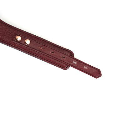 Кожаный ошейник с поводком Liebe Seele Wine Red Curved Collar, замок-сердечко SO9463 фото
