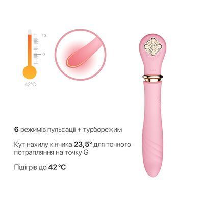 Пульсатор с подогревом Zalo Sweet Magic - Desire Fairy Pink, турбо режим SO6678 фото