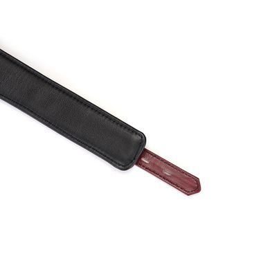 Кожаный ошейник с поводком Liebe Seele Wine Red Curved Collar, замок-сердечко SO9463 фото