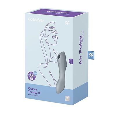 Вакуумный стимулятор с вибрацией Satisfyer Curvy Trinity 3 BlueGrey SO6118 фото