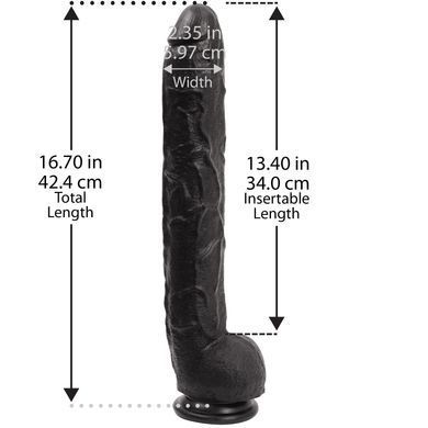 Фаллоимитатор Doc Johnson Dick Rambone Cock Black (в ПЭ пакете!), диаметр 6см, длина 42см, ПВХ SO4555 фото
