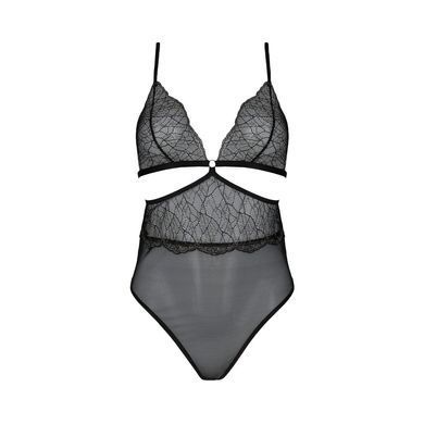 Боди Passion AMBERLY BODY 4XL/5XL black, ассиметричный крой, кружевной лиф, золотая нить SO7049 фото