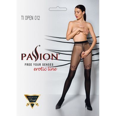 Колготки с открытым доступом, двойная плотность Passion TIOPEN 012 3/4 (20/40 den), black SO5815 фото