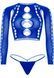 Комплект Leg Avenue Long sleeve crop top & string Royal Blue One Size, топ, стринги SO9099 фото 3