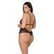 Боди Passion AMBERLY BODY 4XL/5XL black, ассиметричный крой, кружевной лиф, золотая нить SO7049 фото 2