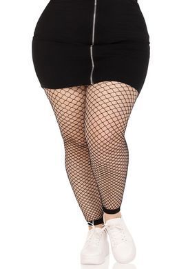 Колготки без стопы Leg Avenue Industrial Net footless tights, 1X/2X, черные, в сетку SX1054 фото