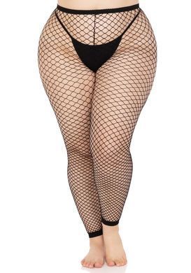 Колготки без стопы Leg Avenue Industrial Net footless tights, 1X/2X, черные, в сетку SX1054 фото