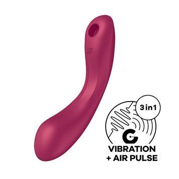 Вакуумний стимулятор з вібрацією Satisfyer Curvy Trinity 1 Red, іграшка 3в1 SO8407 фото