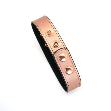 Ошейник с зажимами для сосков Liebe Seele Rose Gold Memory Collar with Nipple Clamps, кожа SO9495 фото