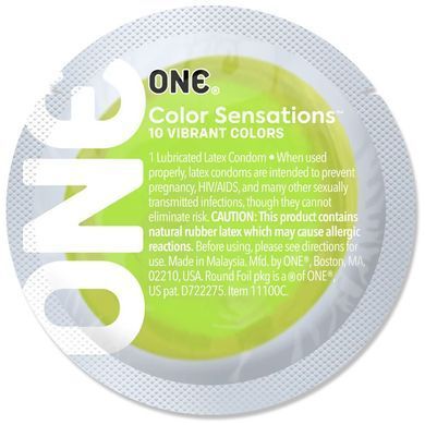 Презерватив ONE Color Sensations Roll ONE on, 1 шт, салатовый, гладкий, со смазкой SX0767 фото