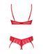 Комплект Obsessive Ingridia 2-pcs crotchless set XS/S, червоний, з доступом, відкриті груди SO9031 фото 4