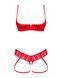 Комплект Obsessive Ingridia 2-pcs crotchless set XS/S, червоний, з доступом, відкриті груди SO9031 фото 3