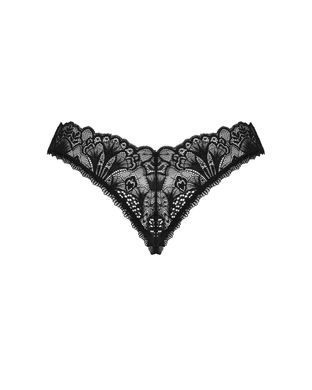 Кружевные стринги Obsessive Donna Dream crotchless thong M/L Black, открытый доступ SO8643 фото