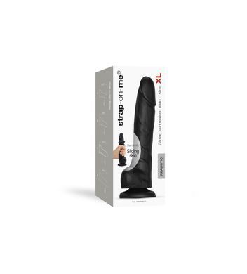 Реалистичный фаллоимитатор Strap-On-Me Sliding Skin Realistic Dildo Black XL, эффект подвижной кожи SO6258 фото
