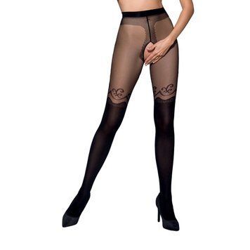 Колготки с открытым доступом, двойная плотность Passion TIOPEN 012 5 (20/40 den), black SO5917 фото