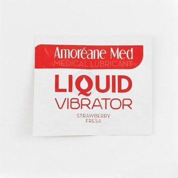 Пробник лубриканта з ефектом вібрації Amoreane Med Liquid Vibrator Strawberry (2 мл) SO3991 фото