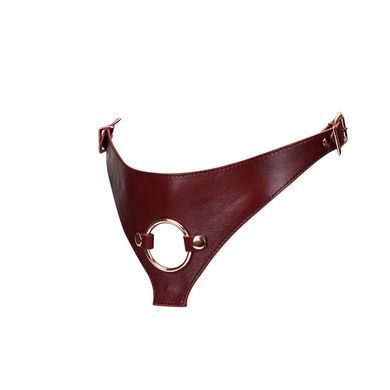 Кожаные трусы для страпона Liebe Seele Wine Red Strap on Harness, универсальный размер SO9464 фото