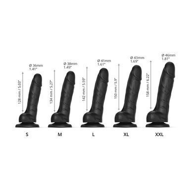 Реалистичный фаллоимитатор Strap-On-Me Sliding Skin Realistic Dildo Black XL, эффект подвижной кожи SO6258 фото