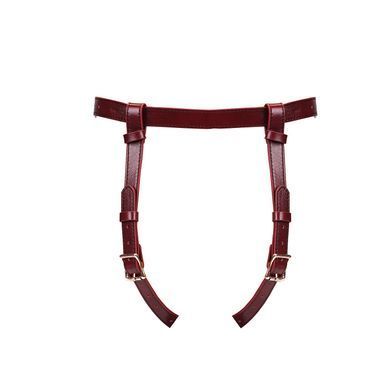 Кожаные трусы для страпона Liebe Seele Wine Red Strap on Harness, универсальный размер SO9464 фото