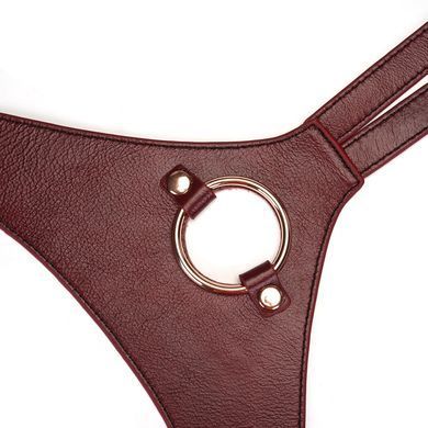 Кожаные трусы для страпона Liebe Seele Wine Red Strap on Harness, универсальный размер SO9464 фото