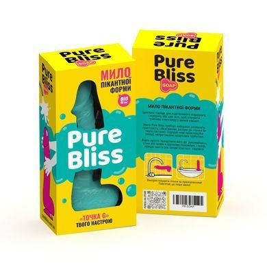 Крафтовое мыло-член с присоской Pure Bliss BIG Turquoise, натуральное SO6369 фото