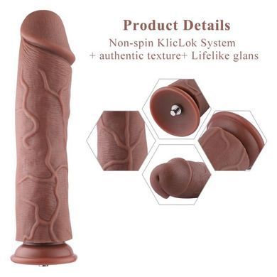 Силиконовый фаллоимитатор для секс-машин Hismith 11&Prime; Silicone Dildo, система KlicLok SO6208 фото