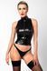 Топ Noir Handmade F324 Glam, XXL, black, халтер, на молнии, виниловые вставки, воротник-стойка SX0379 фото 1