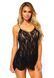 Сорочка бебі-дол Leg Avenue Rose Lace Flair Chemise Black, One Size SO9100 фото 1